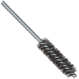 Weiler 21110 0.006" Wire Size, 3/4" Diameter, 5-1/2" Length, Steel Bristles, Double Stem Double Spiral Power Tube Brush, Made in the USA