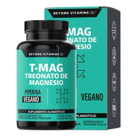 T-mag L- Treonato Magnesio, Magnesio Complex Y Acerola  Con Piperina Al 95  Magnesium Threonate  Pimienta Negra Sin Azcar - Bisglicinato Magnesio -...