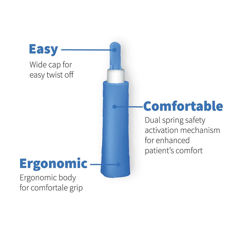 ONE-CARE Safety Lancets 21G x 1.8mm, Contact-Activated, 100/bx