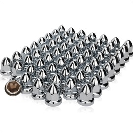 SWIFTHUBCAP 60 Pcs 33mm Lug Nut Covers Push On, Chrome by 2-1/2" Semi Truck Lug Nut Covers ABS Plastic, Anti-Rust, No Loosen & Easy to Install for Semi Trucks and Trailers
