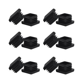 surnews 1" 1x1 Square Tubing End Cap Plastic Plugs 12 Pack, 1 Inch Square Tube End Cap 1"x1" Black Square Tubing Plug Fence Post Pipe Cap 1x1 Inch Tubing Insert