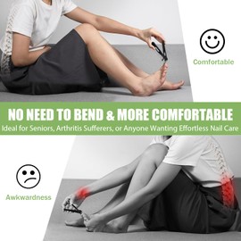 DEJLIG Nail Clippers for Seniors - Ergonomic Long Handle Toenail Clippers for Thick Toenails with Catcher, Toe Nail Clippers for Thick Nails for Seniors, Men & Women