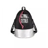 Victoria's Secret Drawstring Backpack Bag Tote Black & Silver