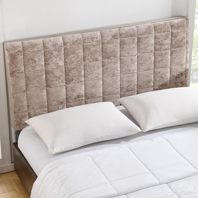 Headboard Cover Bed - Thickened Soft Stretch Slipcover Flannel Fabric,