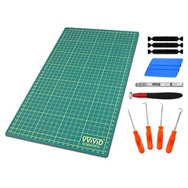 VViViD Green Self-Healing 14 Inches x 8.25 Inches Gridded & Ruled Cutting Mat For Arts, Crafts & Drafting Including Multi-Use Toolkit