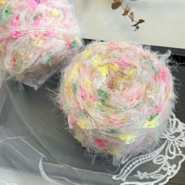 WWnYY Knitting Yarn Mixed Yarn Colorful Knitting Yarn Fluffy Fancy Yarn Medium Weight Heavy Weight Easy Weaving Fluffy Handmade Bag Decoration Hairpin Gloves Scarf Necklace Clothes Hat (Strawberry
