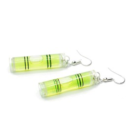 Miniblings Spirit Level Earrings – Handmade Fashion Jewellery I Scales Water Measuring Device Tool Works – Earrings Silver Plated, Cotton, Non-applicable