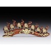 Everspring Import Elephants Walking on Bridge with Gold Decoration Figurine