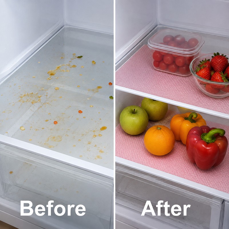 EVA Refrigerator Shelf Liners 29 × 44 cm, Washable Waterproof