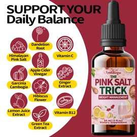 Vitalumina Pink Salt Trick Drops – Lemon Flavor – Convenient Liquid Formula for Daily Wellness, Energy & Balance – 60 mL