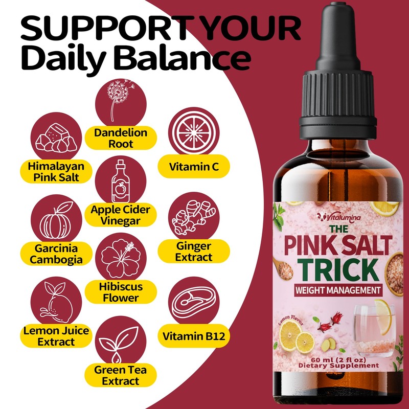 Vitalumina Pink Salt Trick Drops – Lemon Flavor – Convenient