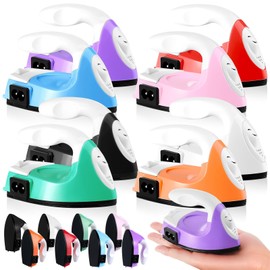 Zhehao 8 Pcs Mini Craft Iron Small Heat Press 3.39 x 2.36 x 2.56 Portable Heat Transfer Machine with Charging Base Accessories for DIY Clothe Bead Patch Bag Hat Vinyl Projects