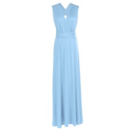 OBEEII Bridesmaid Dress for Womens Infinity Dress Wedding Convertible Multi Way Dress Twist Wrap Long Dress Elegant Cocktail Party Evening Prom Grown Light Blue Large
