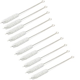 Straw Brush Stainless Steel Cleaning Bottle Length 6.9 inches (17.5 cm) Crevice Brush Reusable (Set of 10)