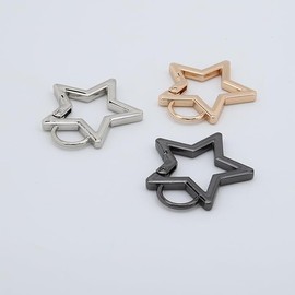 Gun Black Star Shaped Stainless Steel Keychain Clip Carabiner Snap Hook Holder Star Carabiner Hook Clip Key Holder Carabiner Clip for Keys and Wallet with Key Chain Rings,Star Carabiner,Accessories