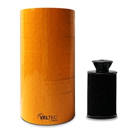 Etiquetas naranjas para pistola Monarch 1131 de precio de una línea, 1 manga, 20.000 etiquetas, precios con ranuras de seguridad y rodillo de tinta gratis