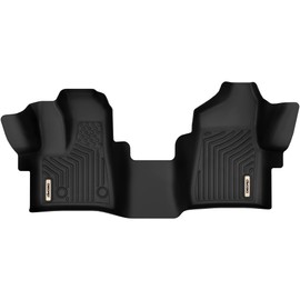 OEDRO Floor Mats 1st Row Fit for 2015-2021 Ford Transit 150/250/350 (No Transit Connect), One Piece Black with Vinyl Flooring, Black TPE All Weather Floor Liners