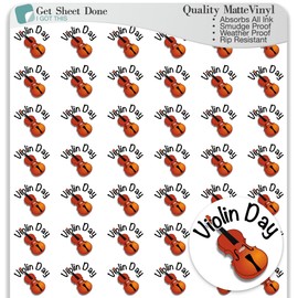 Violin Planner Stickers – 54 Vinyl Labels for Music Lessons, Concerts, Orchestra Practice, Recitals, Rehearsals, Functional Bulleted Journaling, Productivity Layouts, Scheduling Organization (1/2”)