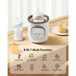 LAREX Bottle Warmer, Fast Baby Bottle Warmer for Breastmilk and Formula, with Timer and Accurate Temp Control, 8 in 1 Baby Milk Warmer BPA Free with Digital Display, Bottle Warmers for All Bottles