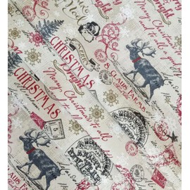 Merry and Bright Christmas Precut Canvas Cotton Fabric by They Yard - One Yard