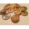 All Metal Gold Tone Shanks w/ Crown/Leaf Pattern - .75"