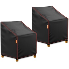 Patio Chair Covers Waterproof - 2 Pack Lawn Outdoor Furniture Chair Covers with Anti UV, Fits as Lawn Lounge Deep Seat, Patio Dining Chair and High-Back Chair