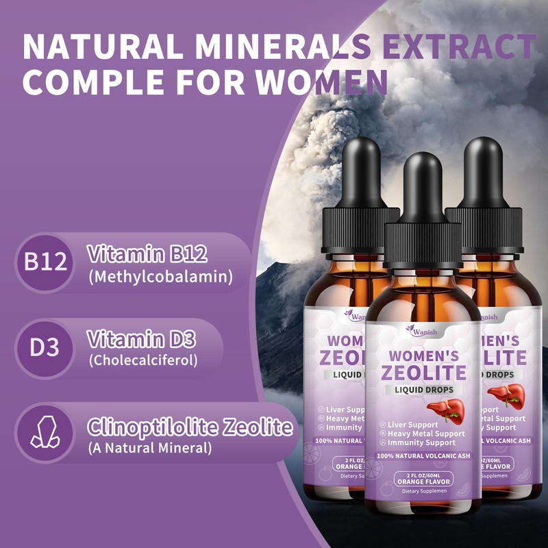 Premium Zeolite Drops for Women - 99%+ Pure Natural Volcanic