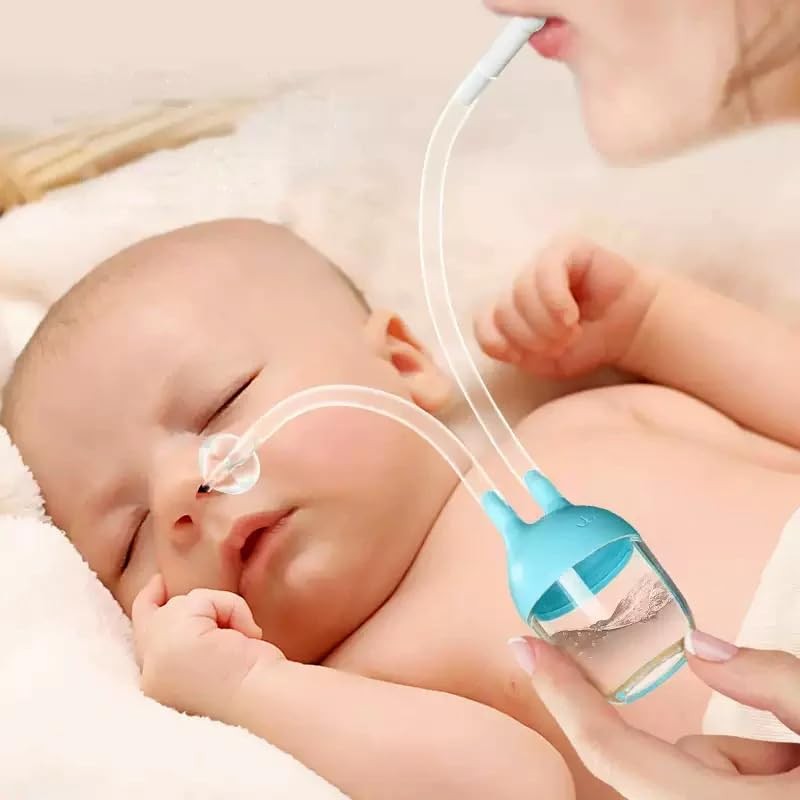 ABBA's Aspirador nasal manual para bebés y niños, de silicona,