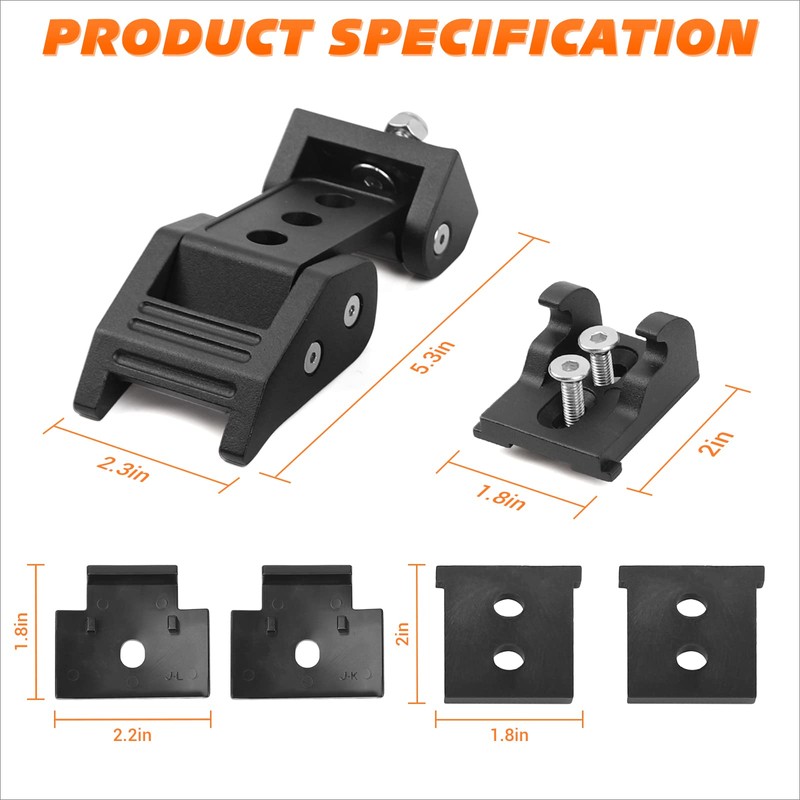 RT-TCZ for Wrangler Hood Latch Lock Catch, Aluminum Hood Latches