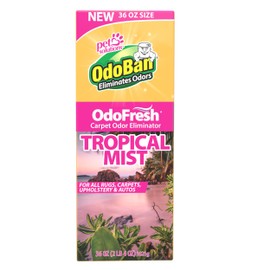 OdoBan OdoFresh Carpet and Room Deodorizer Powder for Home Smells and Odors Including Smoke, Pet Urine, Dogs, and Cat Litter, Made in the USA, Tropical Scent, 36 Ounces