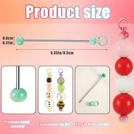 MYTOAU 30pcs Beadable Keychain Bars Beadable Blanks DIY Bead Bar Keychain Kit DIY Keychain Accessories Metal Bead Keychain Bar Link Detachable Key Chain for DIY Craft Making Gift.