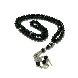NEEDS & WANTS® Pack of 12 Tasbih Tazbeeh 99 Crystals Islamic Rosary Beads for Zikr and Dua (12 x Black)
