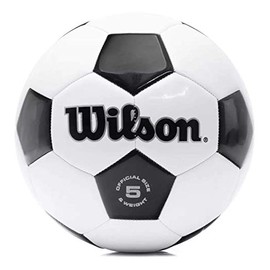 WILSON Traditional Soccer Ball - Size 5, Black/White