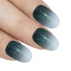 False Nail Bling Art Black Gel Ombre Oval 24 False