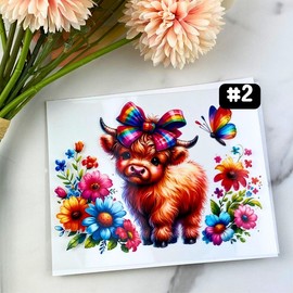 UV DTF DECALS, 4" height, Cup Decals, Cup Stickers, Cup Decor:_#2 - Baby Highland Cow