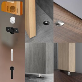 Invisible Magnetic Door Stop, Strong Anti-Collision, Concealed, for Bottom of Door (Brass)