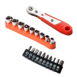 YANYULI Right Angle Ratchet Screwdriver Set, Mini Ratchet Set, 19 in 1, 36 Teeth, L-Shaped Screwdriver, Replacement Screwdriver, Socket Wrench, Magnetic Right Angle Screwdriver, Low Profile, Tool Set