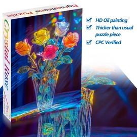 Bgraamiens Rose-1000 Pieces Rose Flowers Puzzle for Adults, Unique Flowers Art Home Decor, Valentine's Day Gift