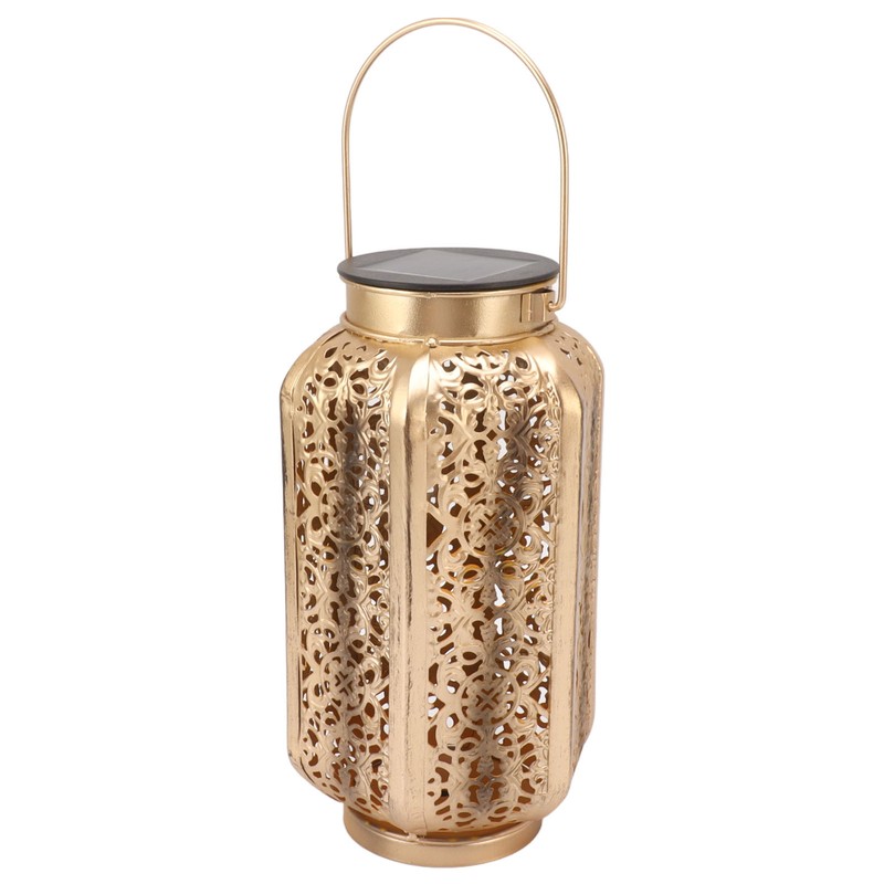 5730LED Hanging Lamp Solar Powered IP44 Waterproof Hex Hollow Lantern