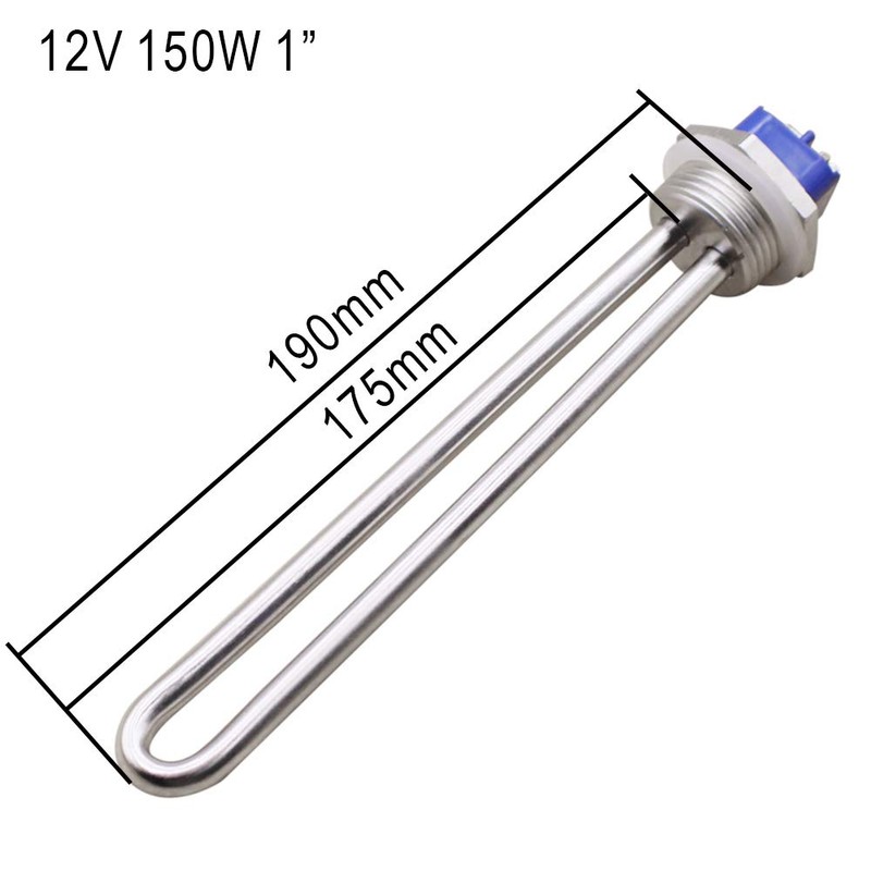 DERNORD 12V 150W Immersion Heater Submersible Water Heater Element Stainless