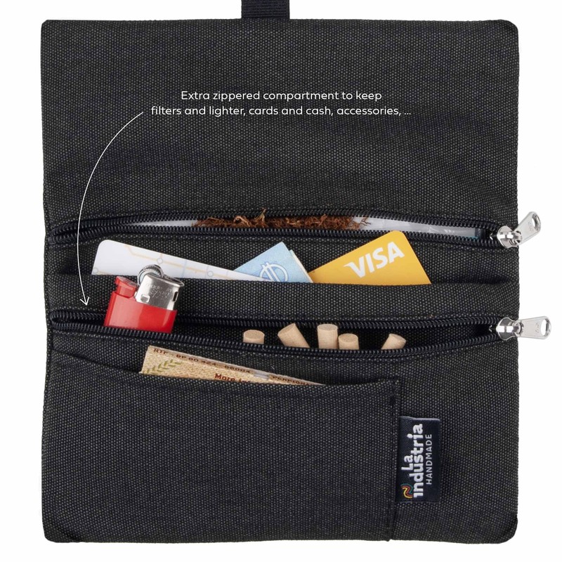 Tabaktasche für 30-50g 'Vulcano' - Wasserabweisender Tabakbeutel für Drehtabak mit