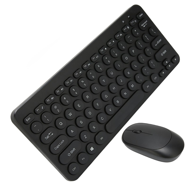 2.4G Wireless Keyboard Mouse Combo 78 Key Retro Round Keycap