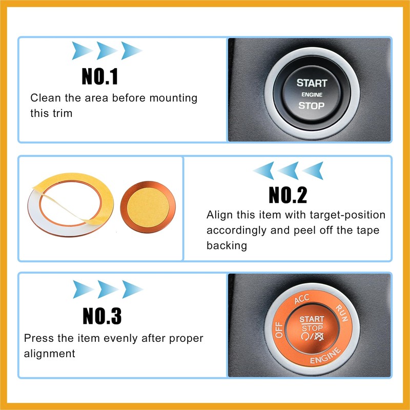 Partuto Engine Start Stop Button Cover Kit One Click Push