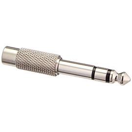 C2G Legrand 6.3mm Stereo Male to RCA Female Audio Adapter, Silver Stereo Plug Adapter, 1 Count, C2G 40640
