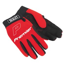 Sealey MG796L Mechanic's Gloves Padded Palm - Large,Red