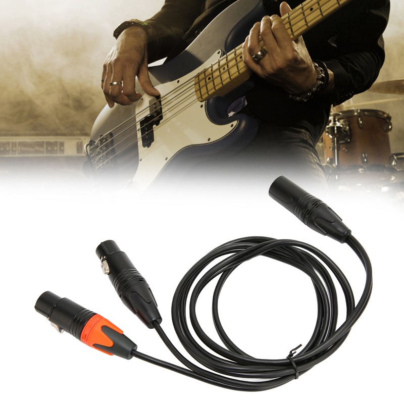 XLR Male to Dual XLR Female Cable Y Type Splitter
