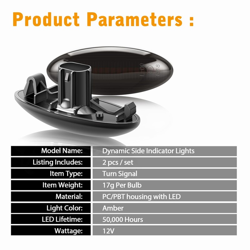 TECTICO Side Indicator Side Marker Light Indicator Canbus Compatible with