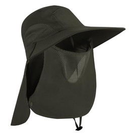 Men Sun Hat Neck Flap Outdoor UPF50+ Mesh Sun Hat Wide Brim Fishing Hat with Neck Flap Quick Dry Safari Boonie Hats Fisherman Hat Womens Outdoor Hat Mesh Sun Hat for Women Men Camping Summer Beach Hat