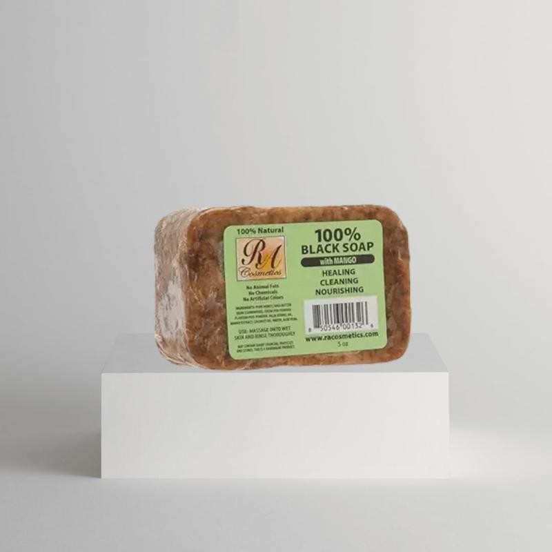 100% African Black Soap Bar w/ Mango