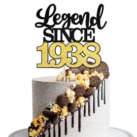 1 decoración para tartas de leyenda desde 1938 con purpurina, 85 cumpleaños, 85 años, decoración de pasteles para 85 años, suministros de decoración de tartas para 85 cumpleaños, boda, aniversario, fiesta